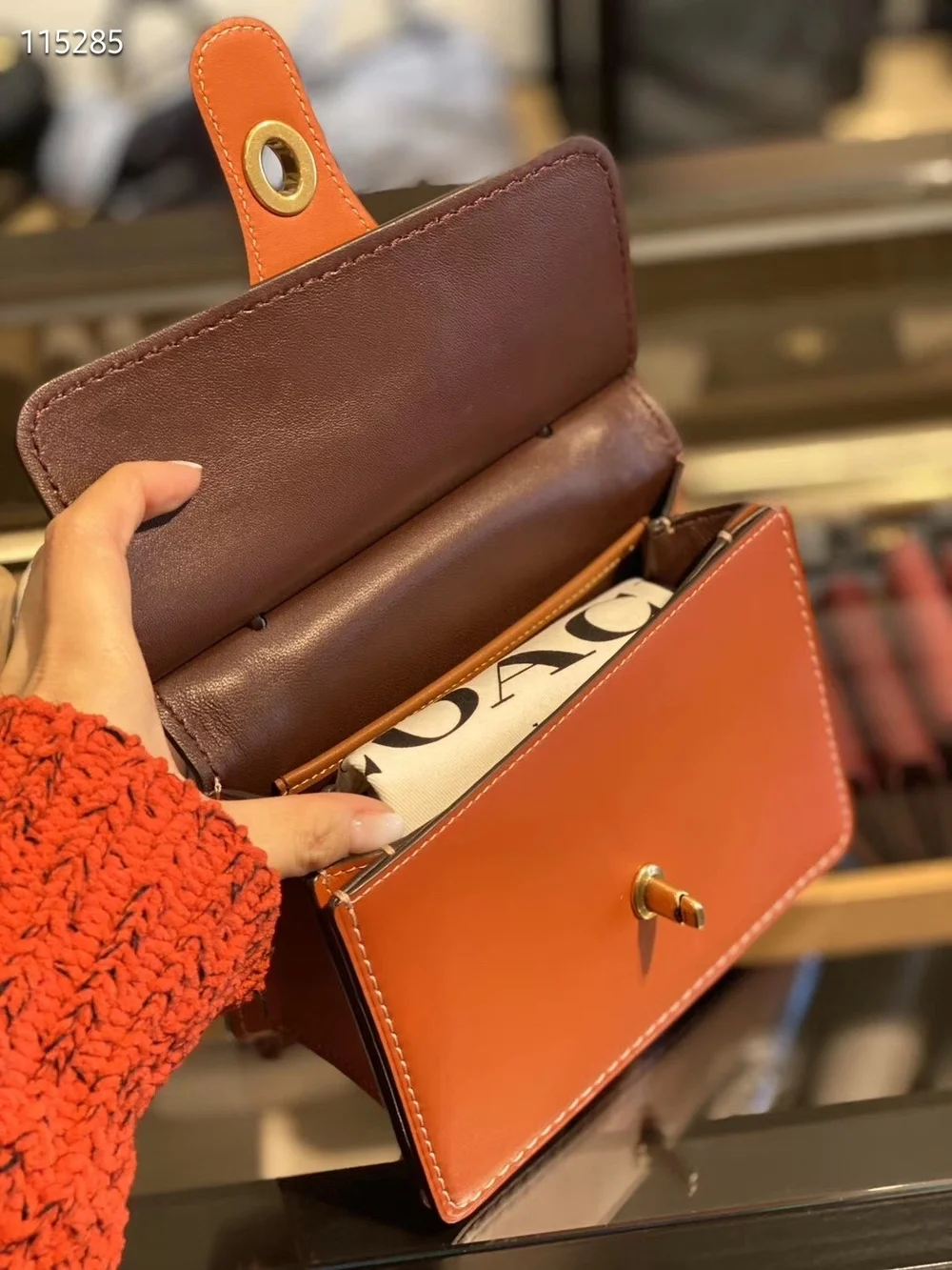 Coach Willis 18 Top-Handle Satchel Orange - Picture 5 of 7